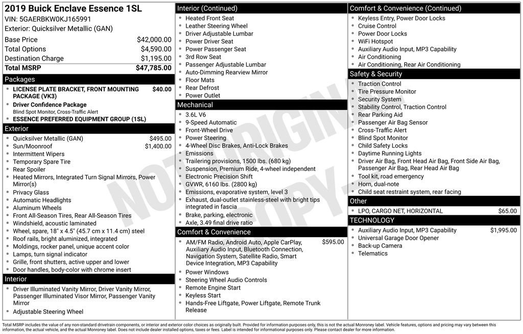Used 2019 Buick Enclave Essence FWD image 12
