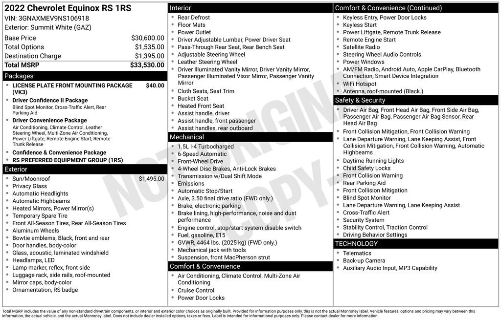 Used 2022 Chevrolet Equinox RS FWD image 16