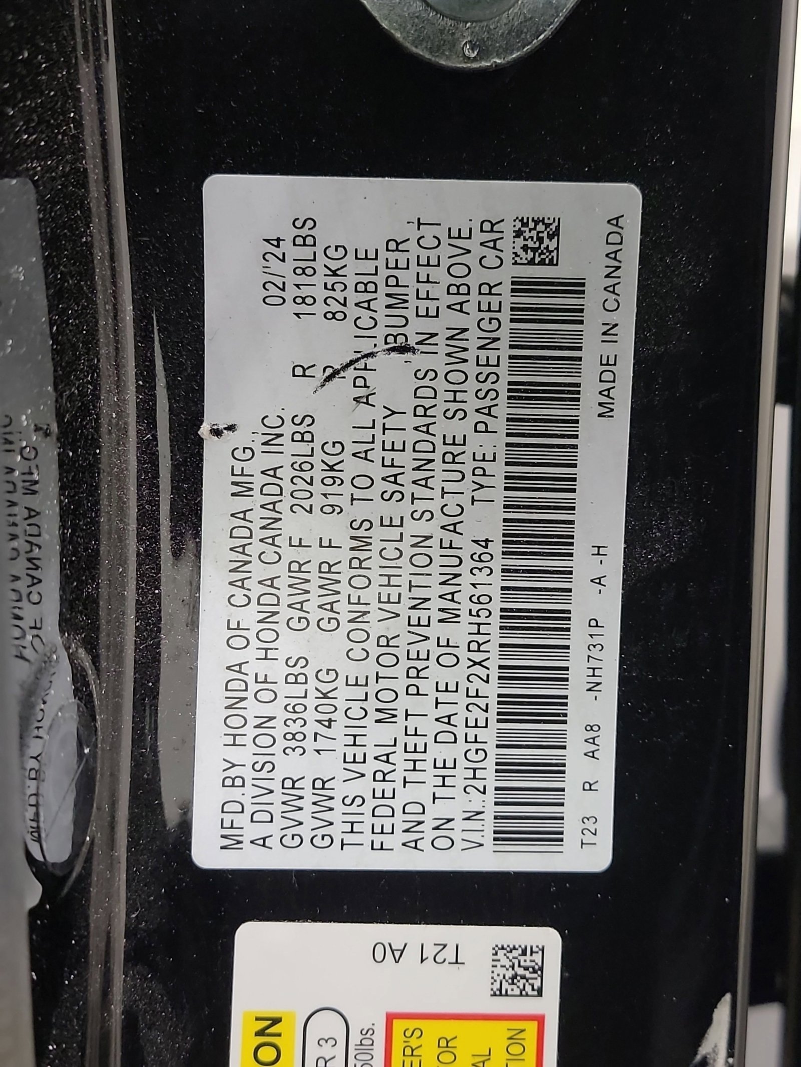 Certified 2024 Honda Civic LX image 27