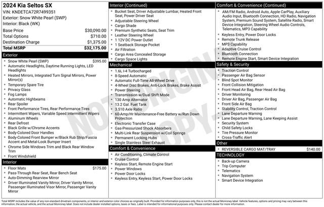 Certified 2024 Kia Seltos SX AWD/4WD image 35