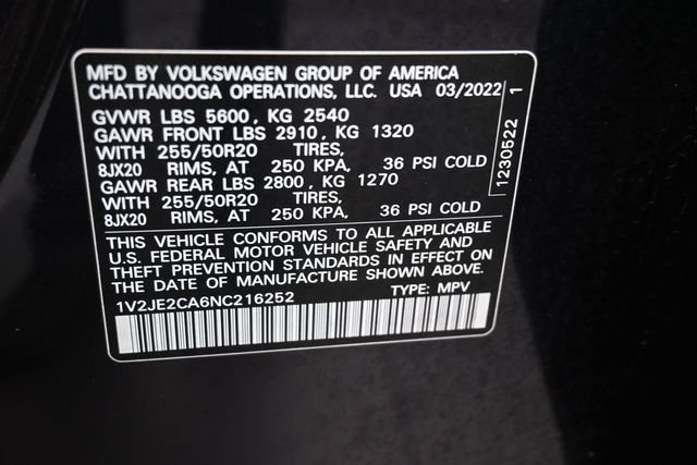 Used 2022 Volkswagen Atlas Cross Sport SE w/ Panoramic Sunroof Package FWD image 20