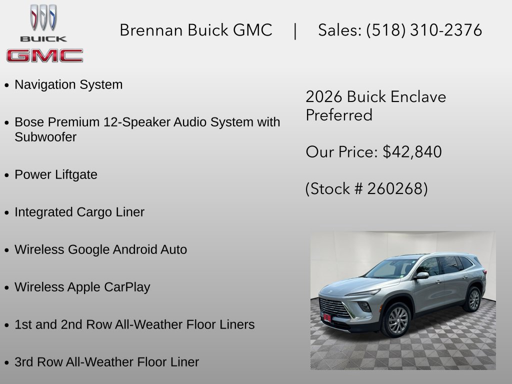 New 2026 Buick Enclave Preferred w/ LPO, Floor Liner Package AWD/4WD image 18