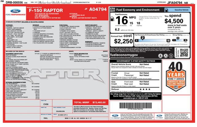 Used 2018 Ford F150 Raptor w/ Equipment Group 802A Luxury AWD/4WD image 2