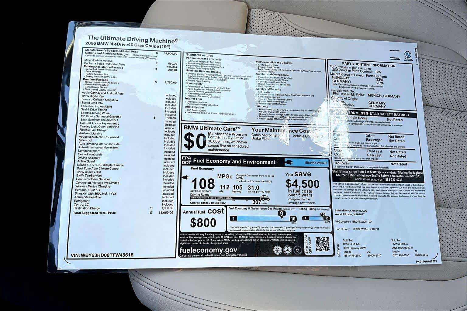 New 2026 BMW i4 eDrive40 w/ Premium Package RWD image 20