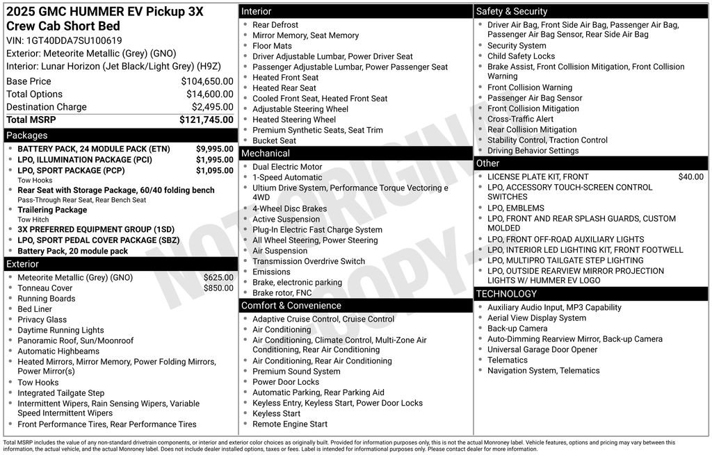 Certified 2025 GMC Hummer EV 3X w/ Battery Pack, 24 Module Pack AWD/4WD image 28