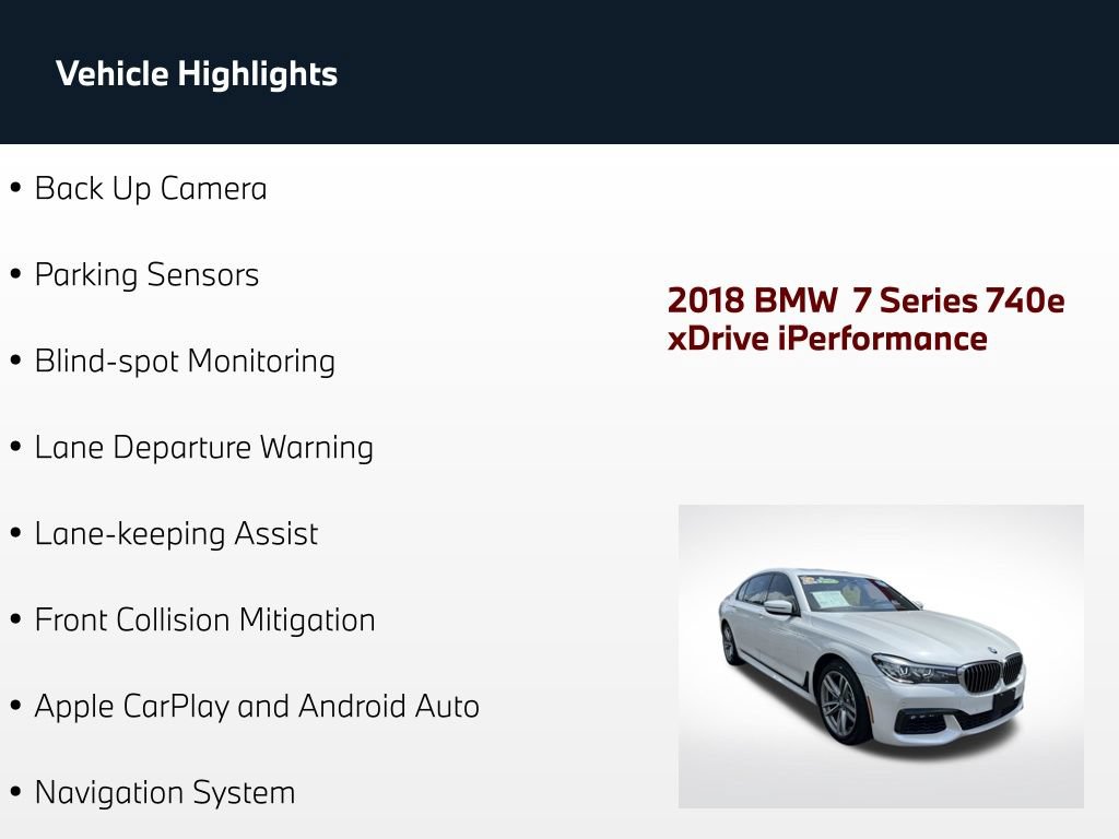 Used 2018 BMW 740e xDrive w/ M Sport Package AWD/4WD image 4