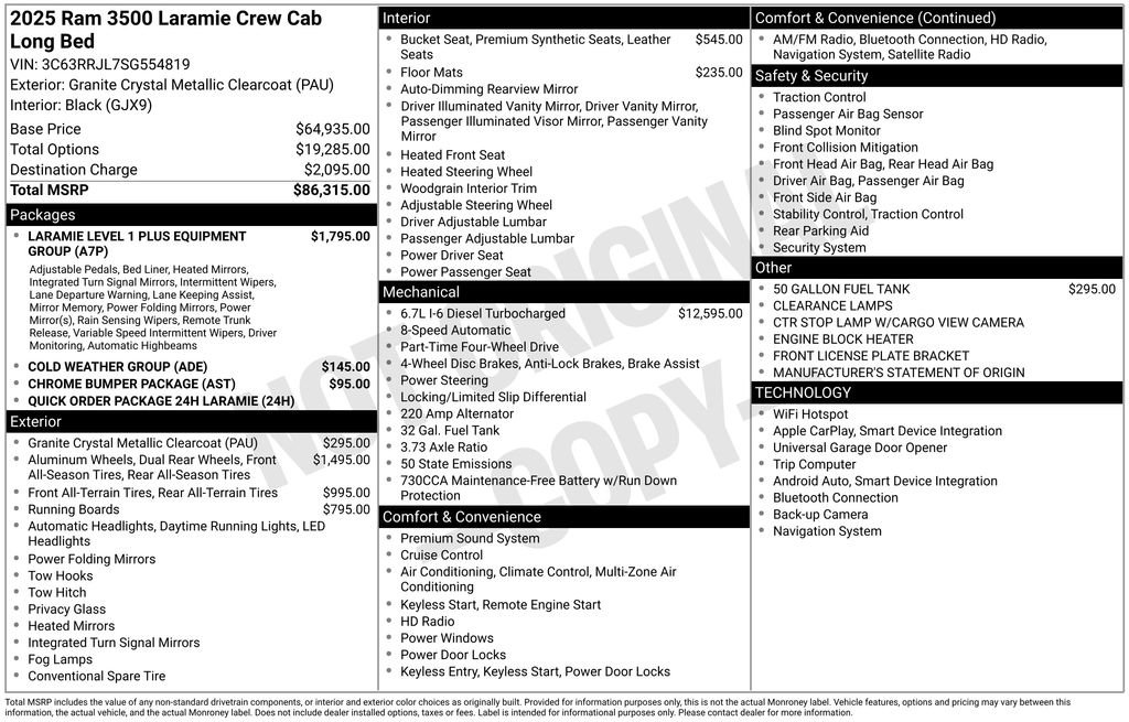 Certified 2025 RAM 3500 Laramie AWD/4WD image 63