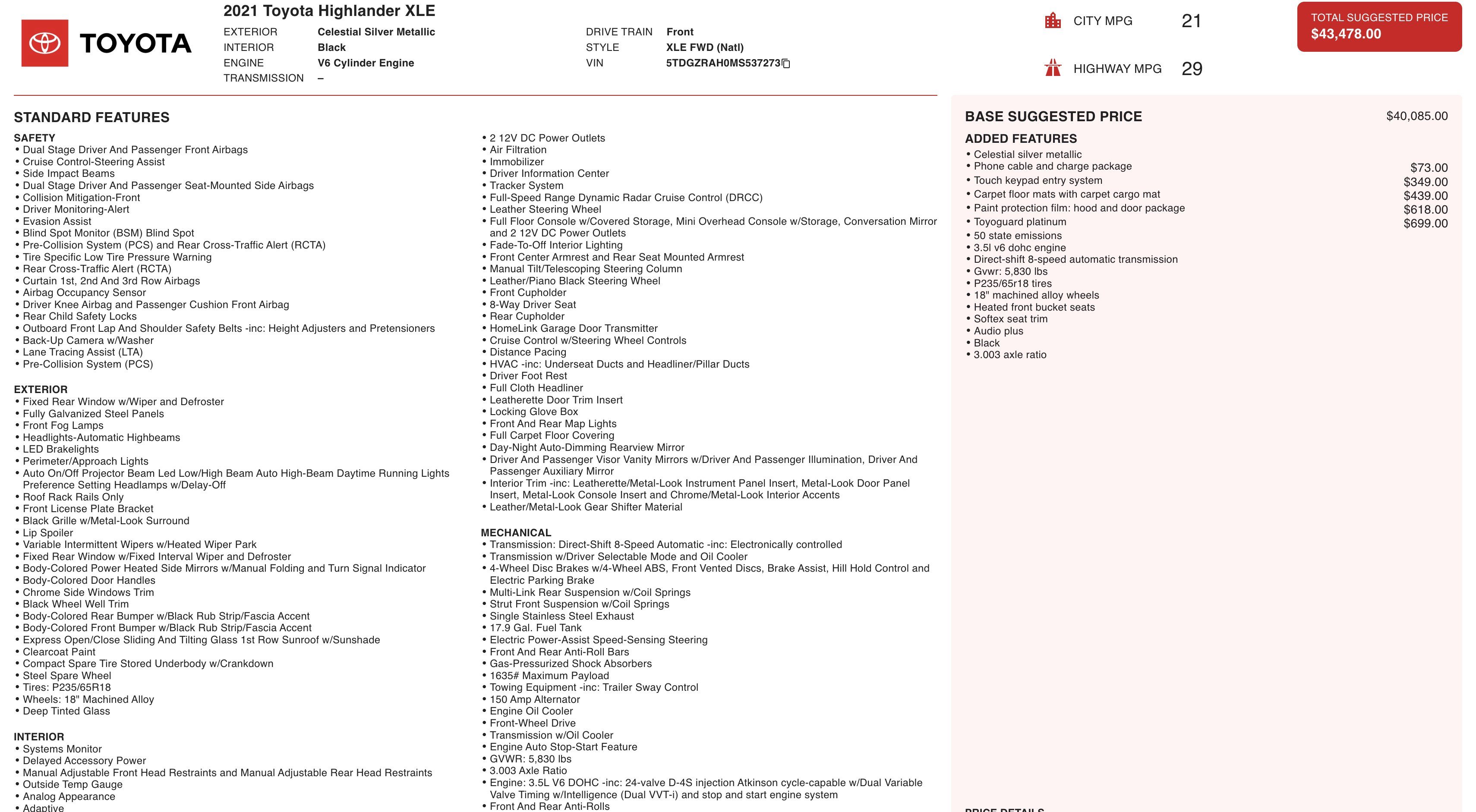 Used 2021 Toyota Highlander XLE image 4