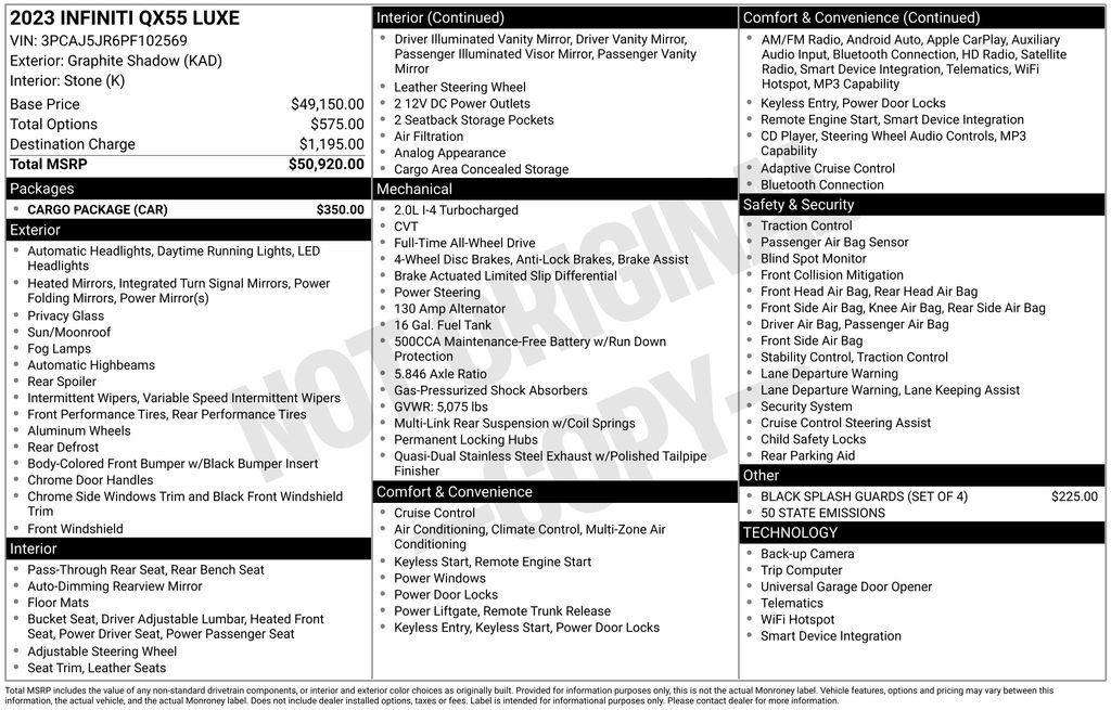 Used 2023 INFINITI QX55 Luxe w/ Cargo Package image 33