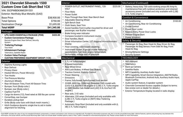 Certified 2021 Chevrolet Silverado 1500 Custom w/ LPO, Dark Essentials Package RWD image 5