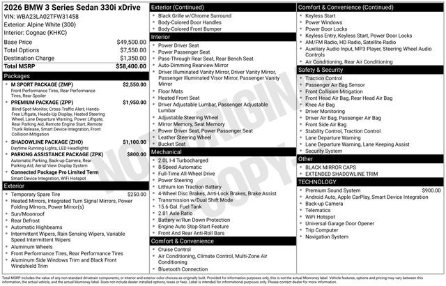 Used 2026 BMW 330i xDrive Sedan w/ M Sport Package AWD/4WD image 40