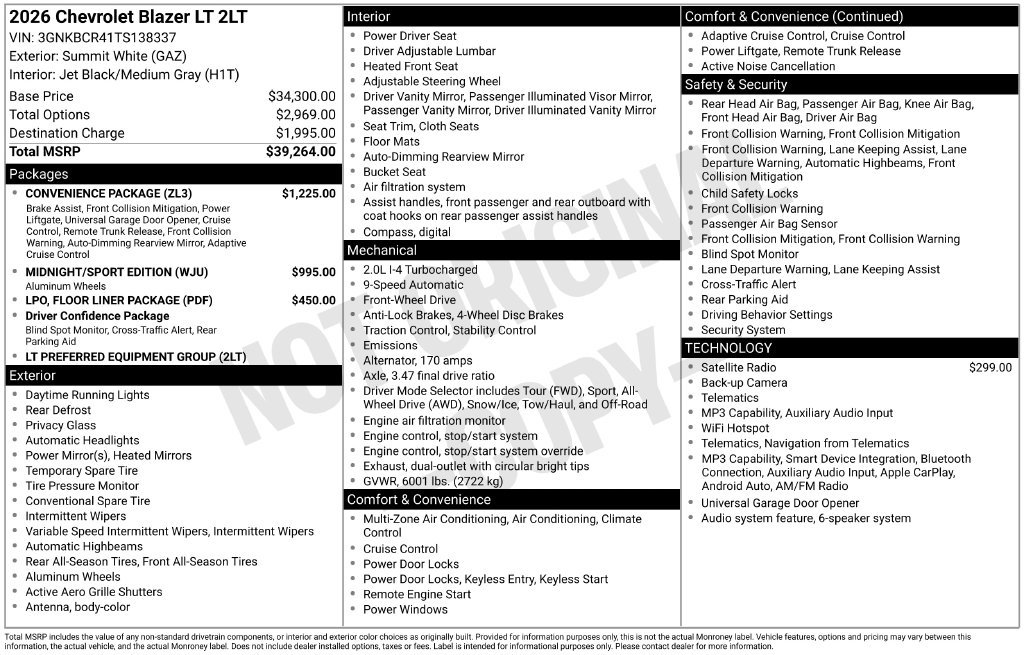 Used 2026 Chevrolet Blazer LT w/ Convenience Package FWD image 4