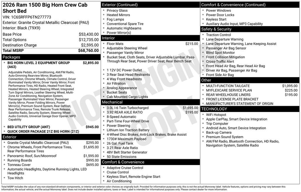 New 2026 RAM 1500 Big Horn AWD/4WD image 6