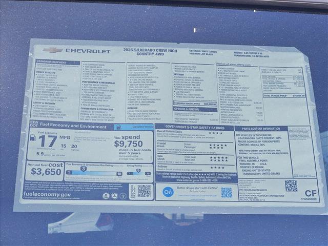 New 2026 Chevrolet Silverado 1500 High Country AWD/4WD image 18