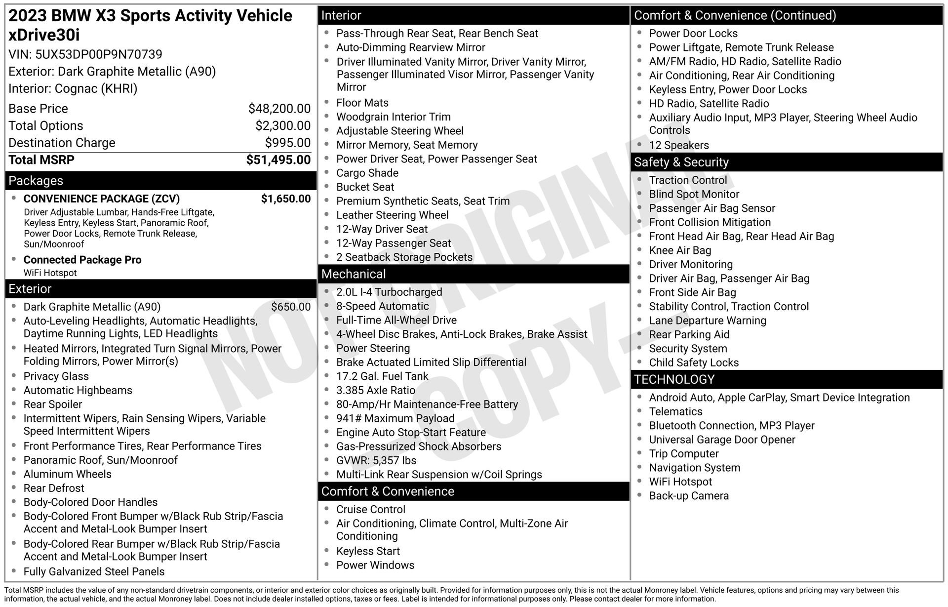 Used 2023 BMW X3 xDrive30i w/ Convenience Package image 3