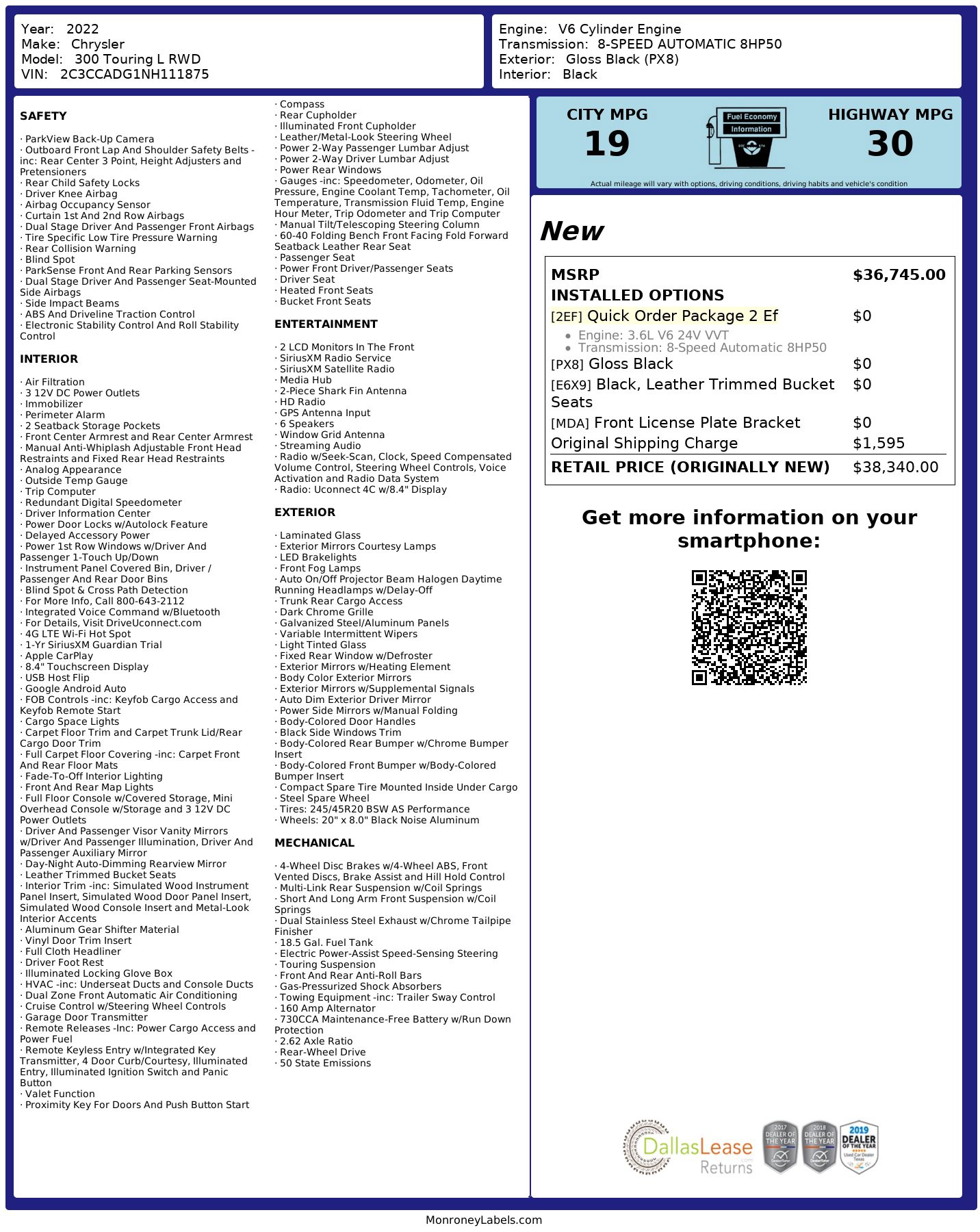 Used 2022 Chrysler 300 Touring L RWD image 3