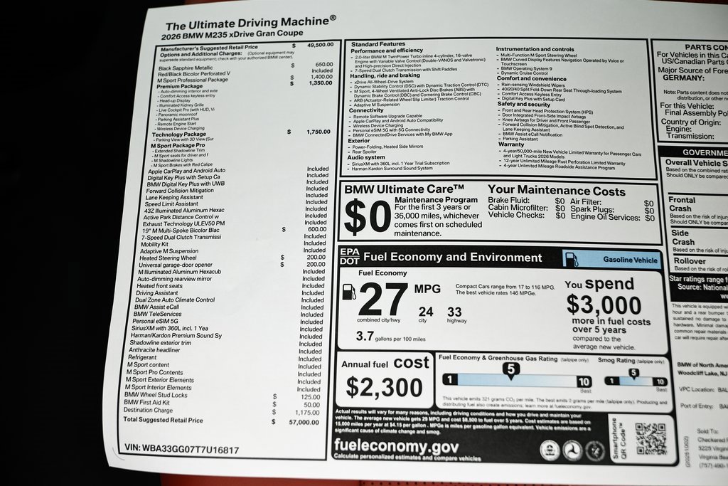 New 2026 BMW M235i xDrive M235i xDrive w/ Technology Package image 27