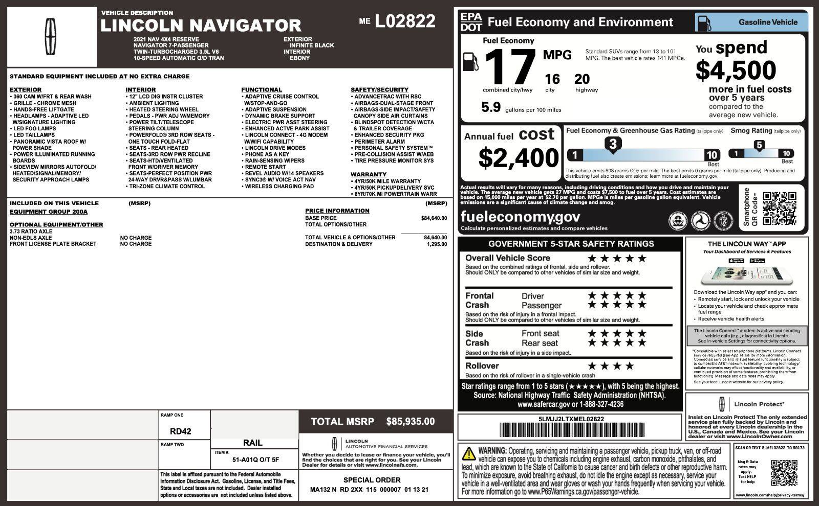 Used 2021 Lincoln Navigator Reserve AWD/4WD image 5