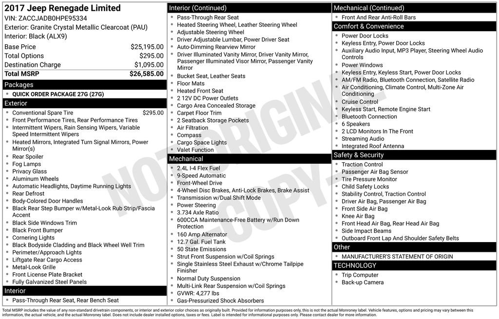 Used 2017 Jeep Renegade Limited FWD image 2