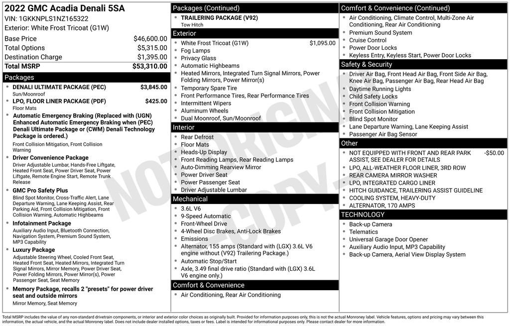 Used 2022 GMC Acadia Denali w/ Denali Ultimate Package FWD image 2