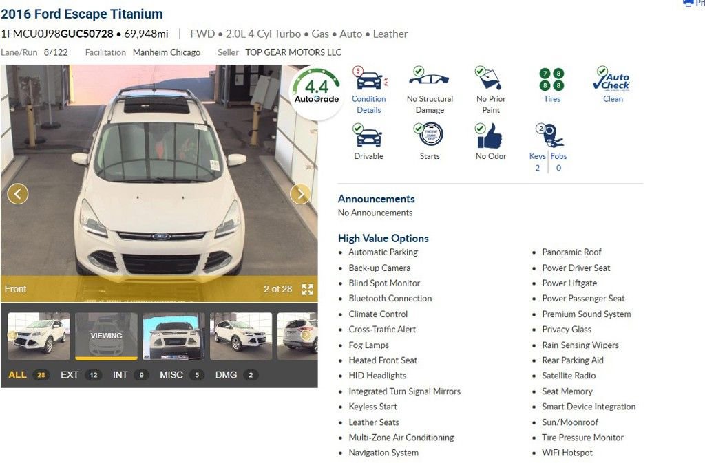 Used 2016 Ford Escape Titanium w/ Equipment Group 301A FWD image 12