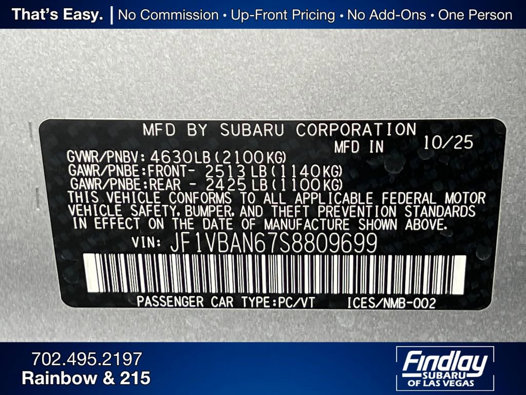 New 2025 Subaru WRX Limited image 36