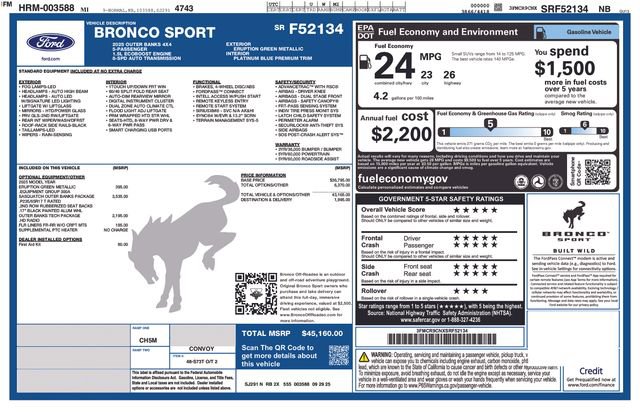 New 2025 Ford Bronco Sport Outer Banks w/ Sasquatch Outer Banks Package image 4