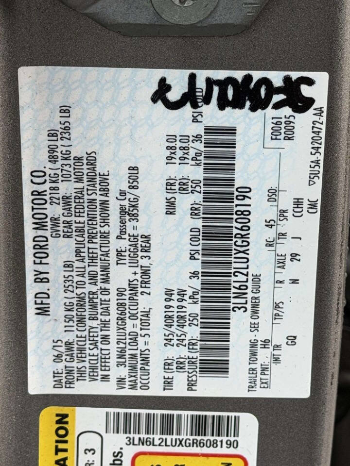 Used 2016 Lincoln MKZ Hybrid w/ Equipment Group 600A Reserve image 13