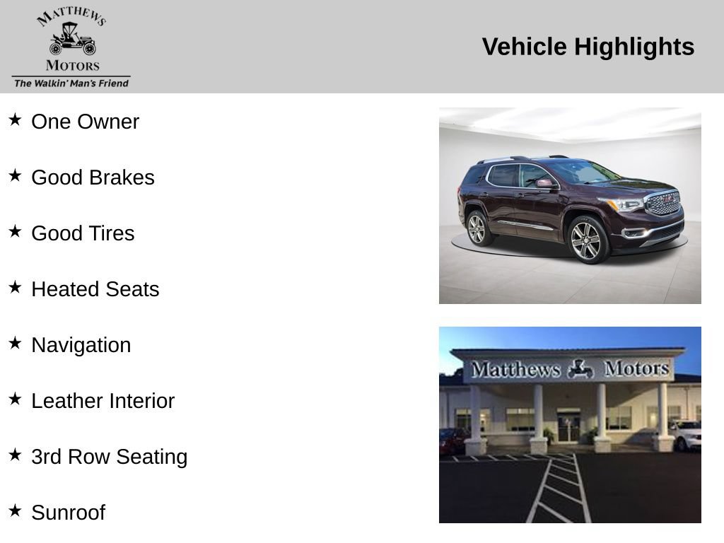 Used 2018 GMC Acadia Denali w/ Technology Package AWD/4WD image 14