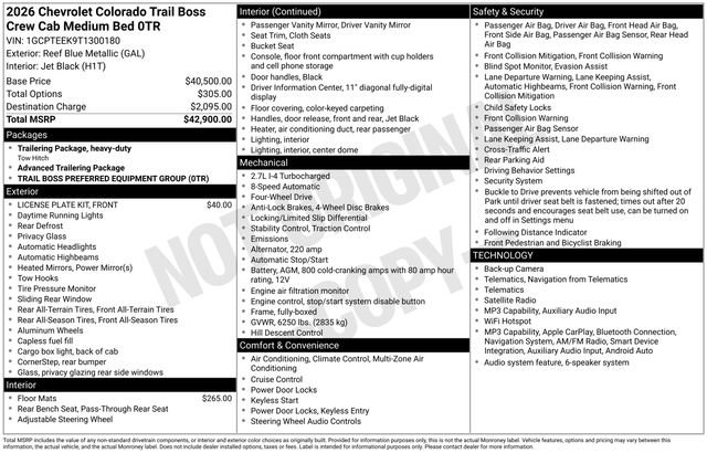 New 2026 Chevrolet Colorado Trail Boss AWD/4WD image 15
