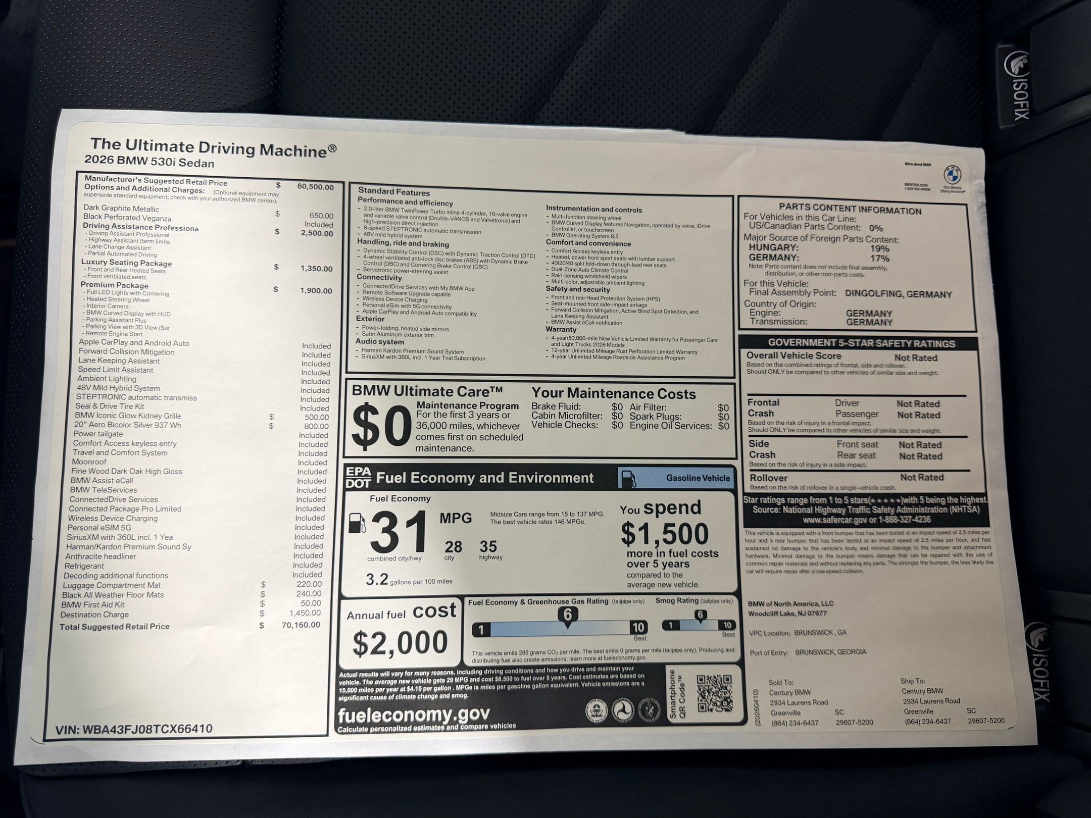 New 2026 BMW 530i RWD image 19