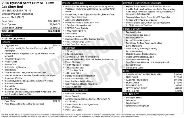 New 2026 Hyundai Santa Cruz SEL AWD/4WD image 4