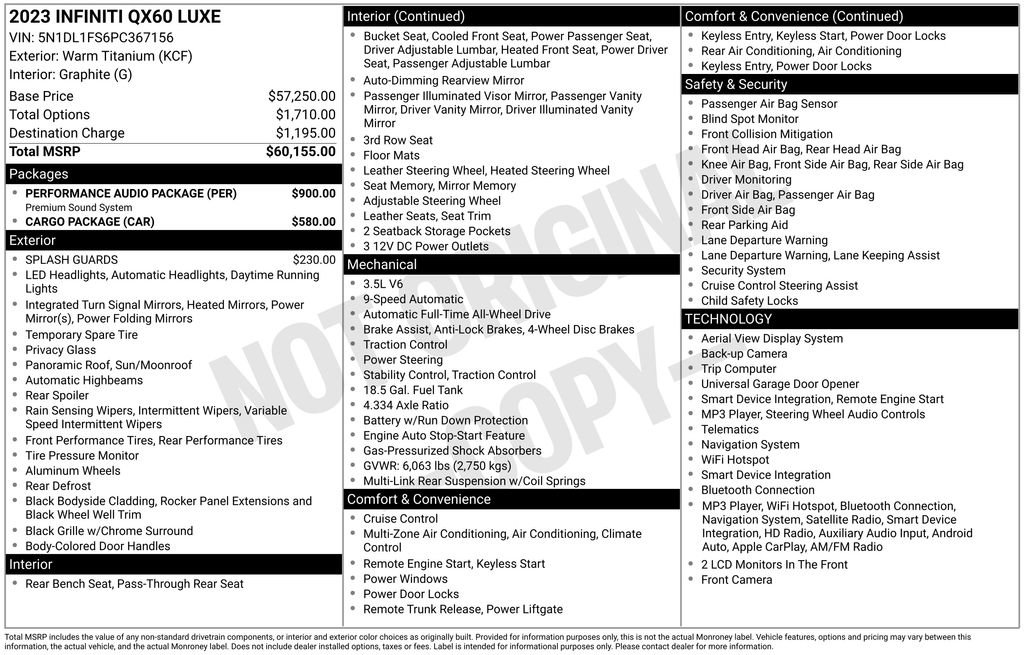 Used 2023 INFINITI QX60 Luxe w/ Performance Audio Package AWD/4WD image 28