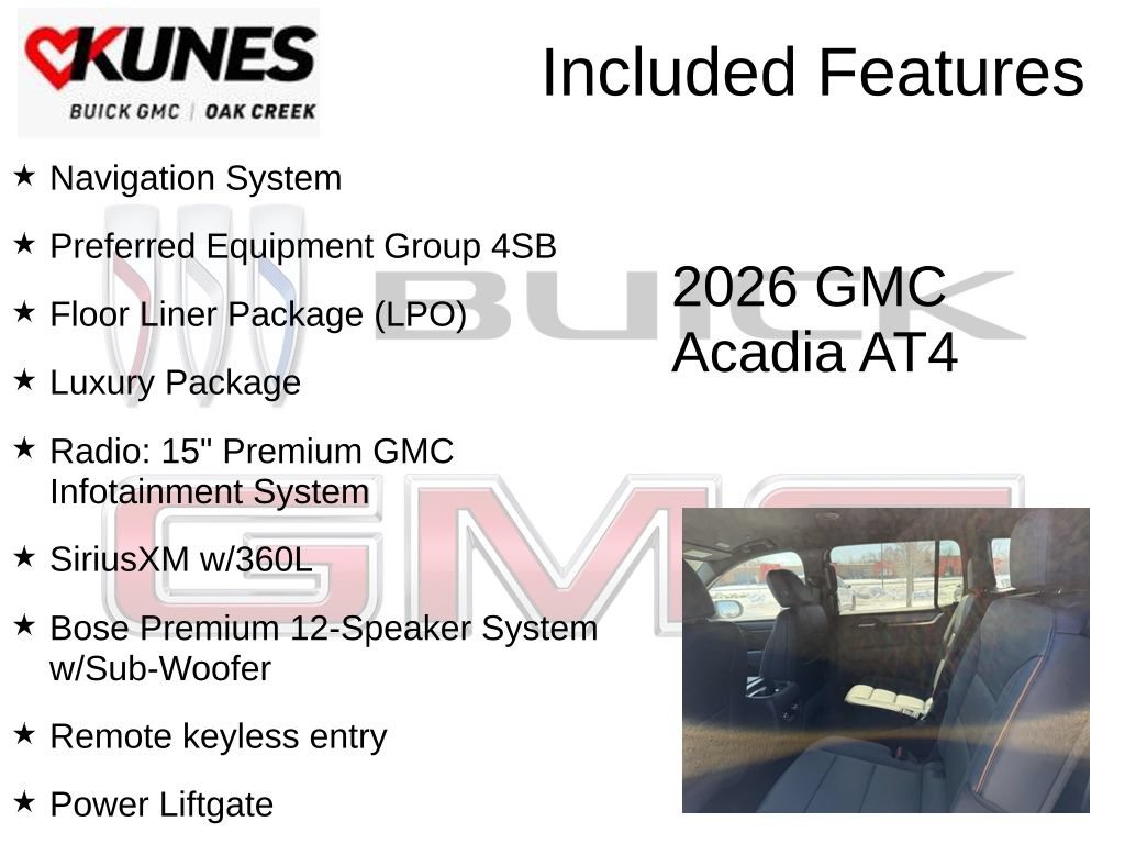 New 2026 GMC Acadia AT4 w/ Luxury Package AWD/4WD image 2