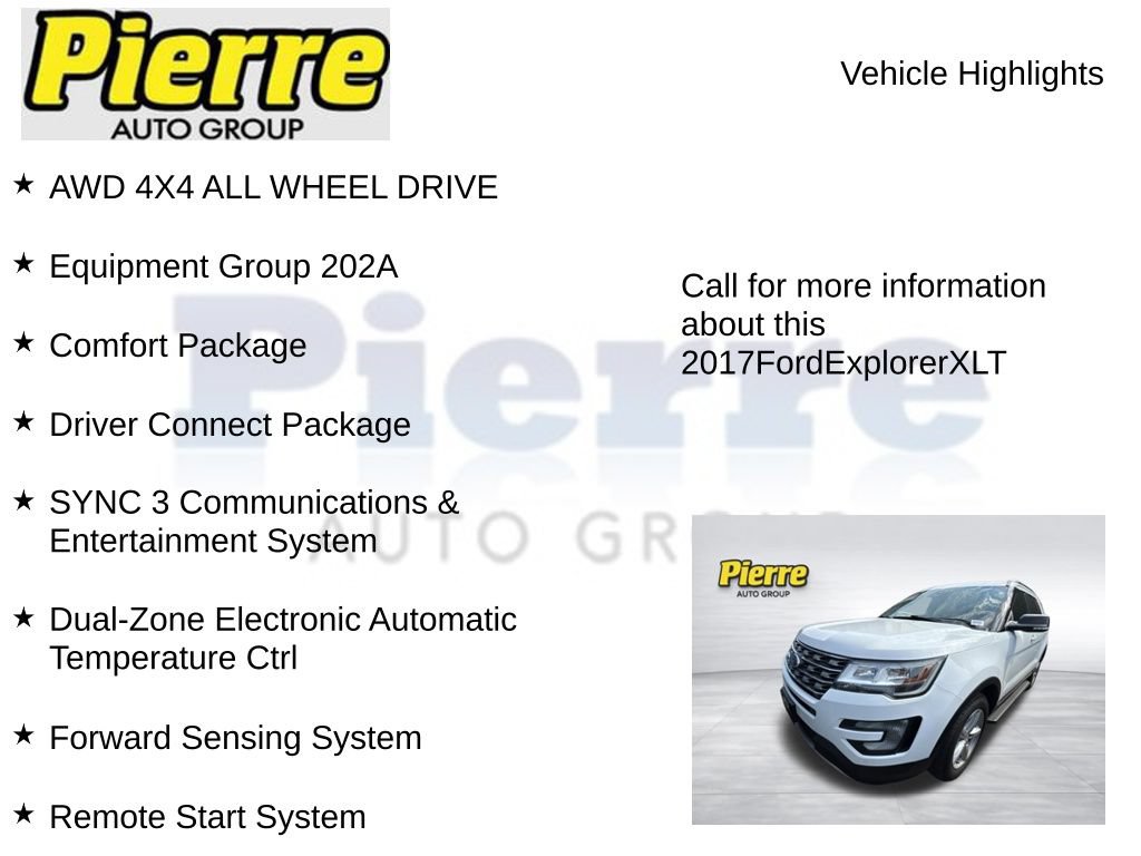 Used 2017 Ford Explorer XLT w/ Equipment Group 202A AWD/4WD image 3