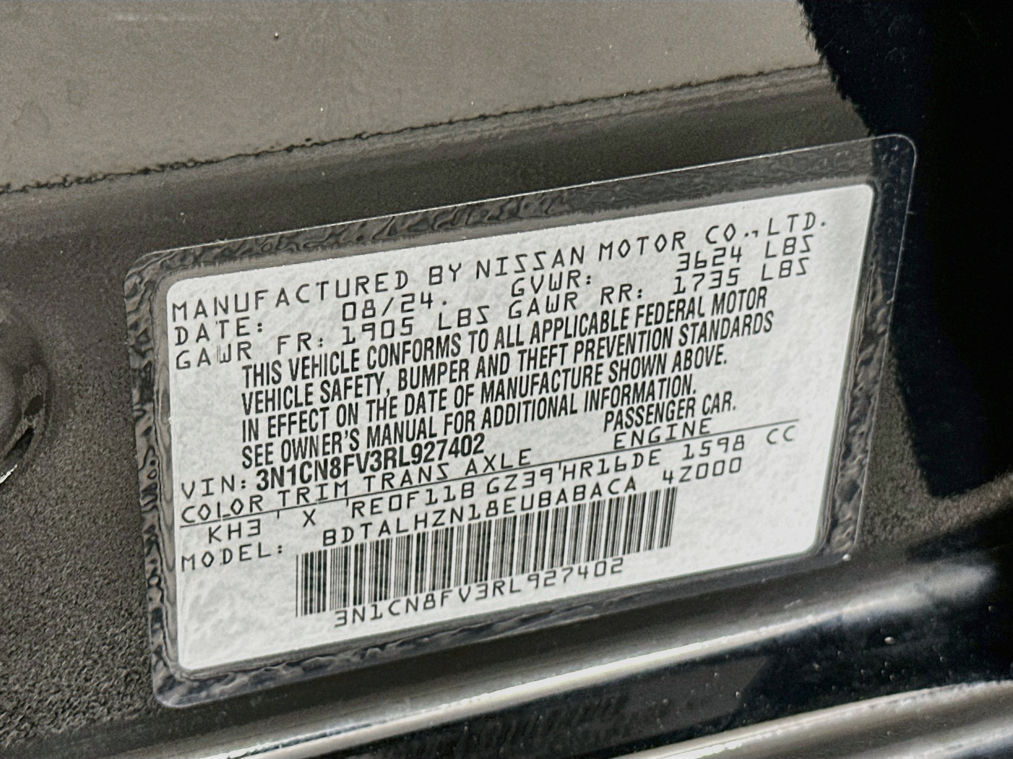Used 2024 Nissan Versa SR w/ Trunk Package FWD image 12