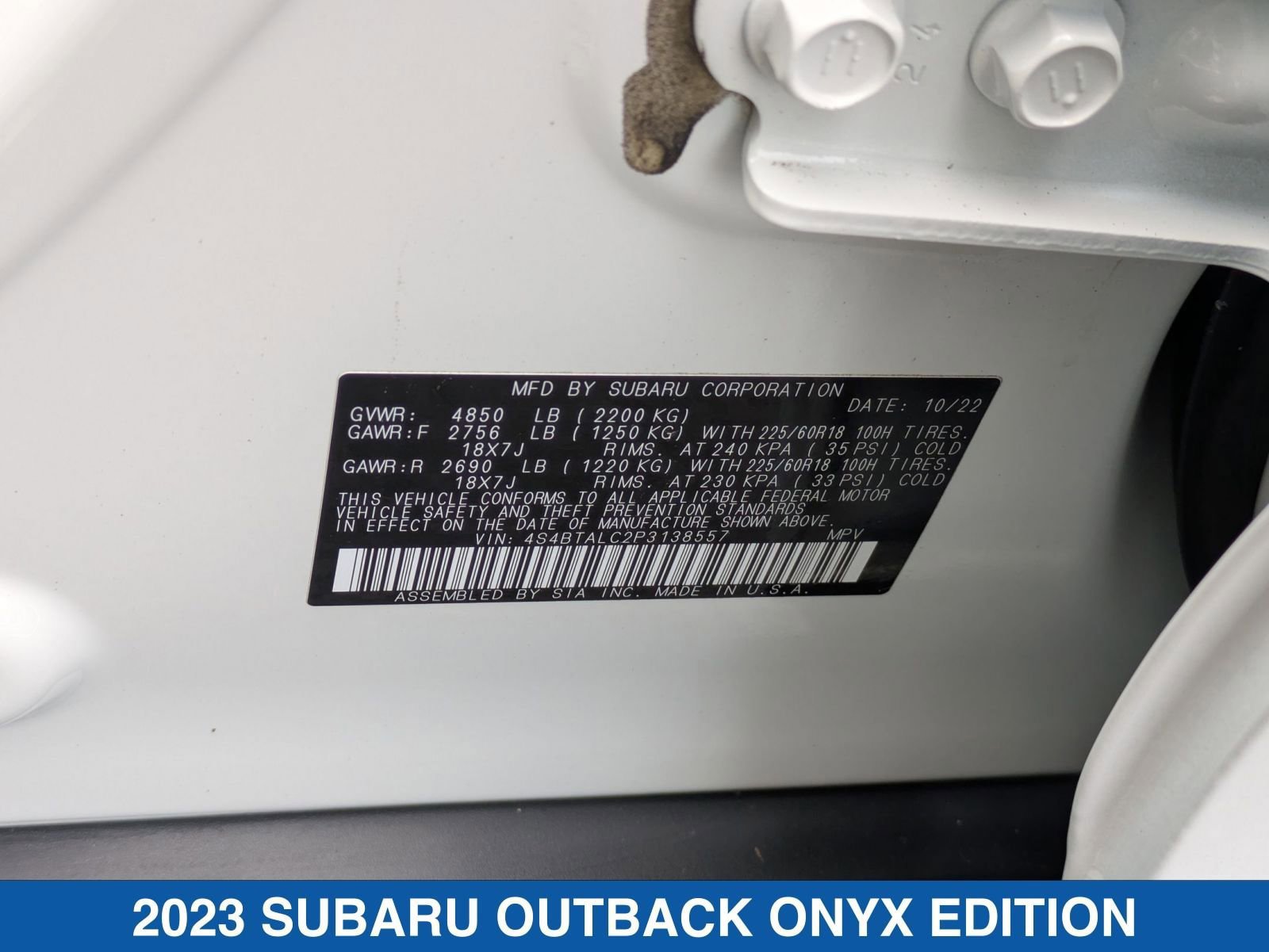 Certified 2023 Subaru Outback Onyx Edition AWD/4WD image 39