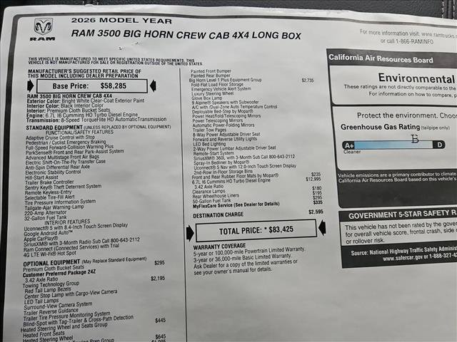 New 2026 RAM 3500 Big Horn AWD/4WD image 18