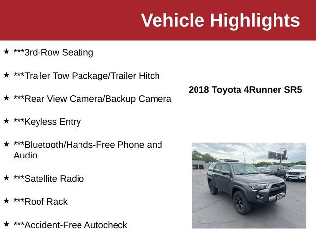 Used 2018 Toyota 4Runner SR5 AWD/4WD image 10