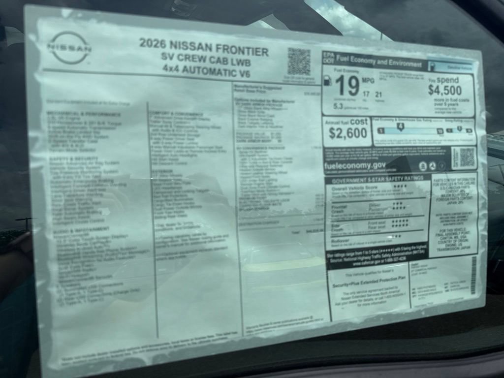New 2026 Nissan Frontier SV AWD/4WD image 9