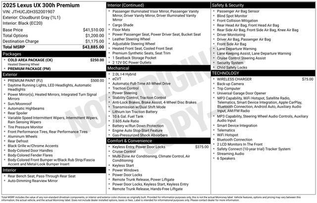 Certified 2025 Lexus UX 300h AWD w/ Cold Area Package image 37