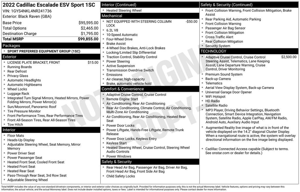 Used 2022 Cadillac Escalade ESV Sport AWD/4WD image 28
