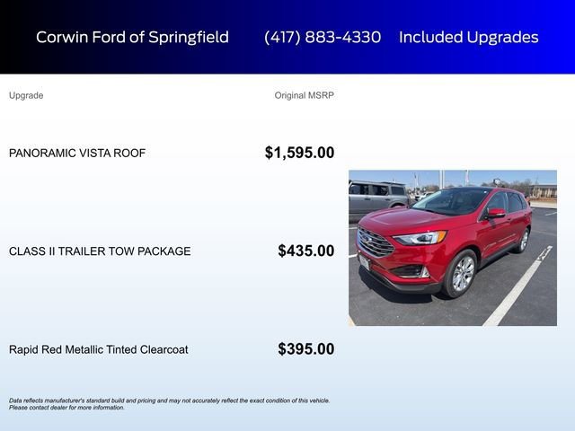 Used 2021 Ford Edge Titanium w/ Class II Trailer Tow Package image 6