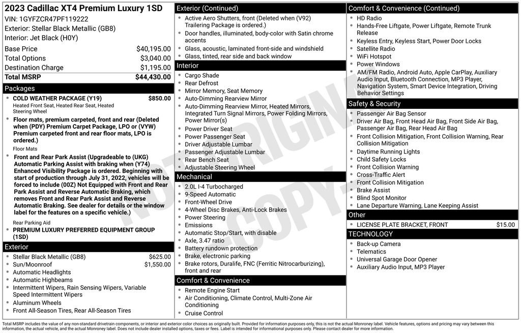 Certified 2023 Cadillac XT4 Premium Luxury w/ Cold Weather Package image 3