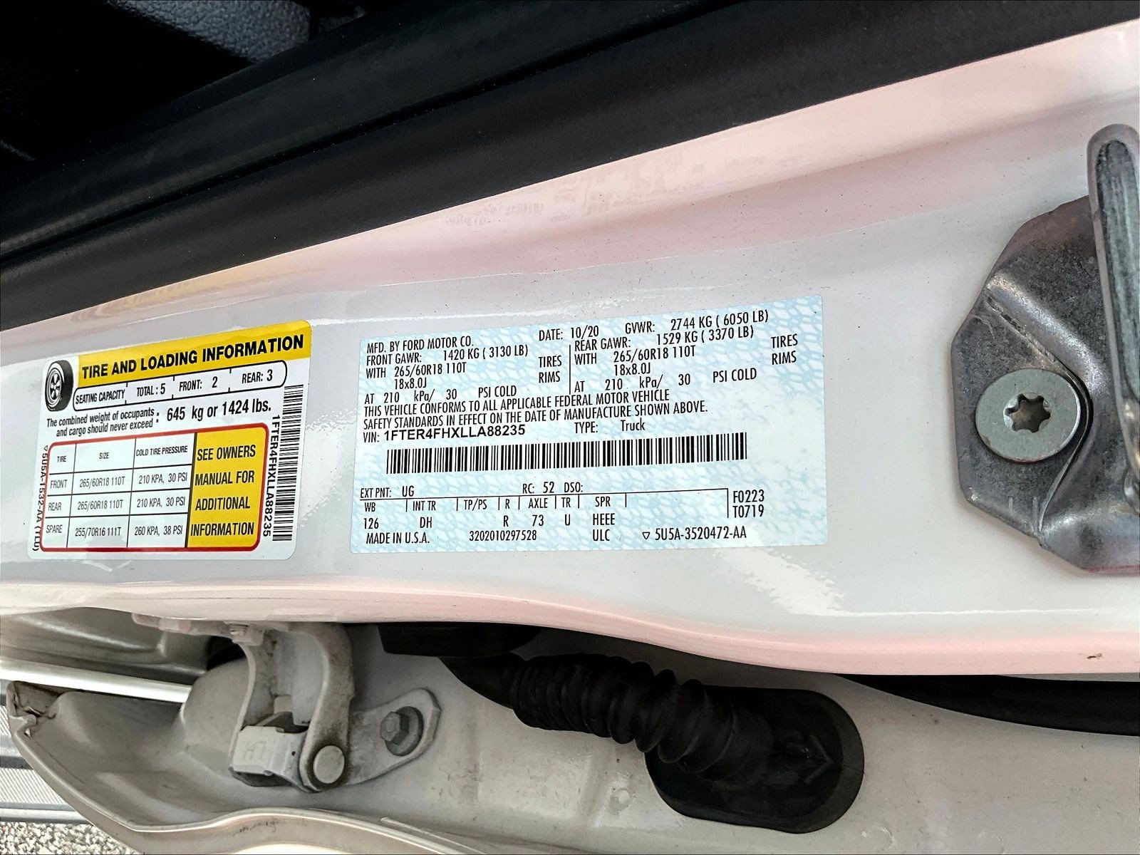 Used 2020 Ford Ranger Lariat w/ Equipment Group 501A Mid AWD/4WD image 17