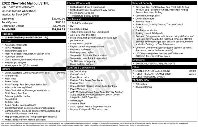 Used 2022 Chevrolet Malibu LS image 5