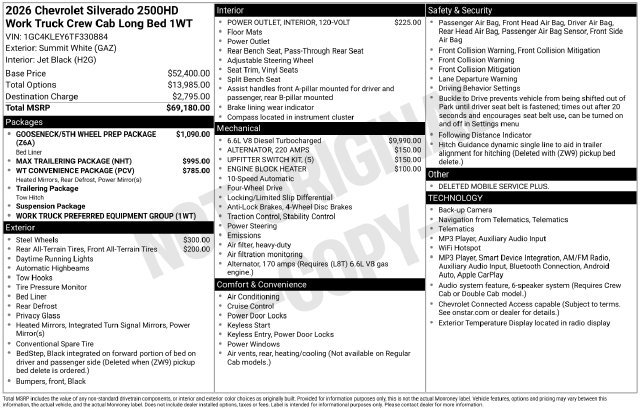 New 2026 Chevrolet Silverado 2500 W/T AWD/4WD image 4