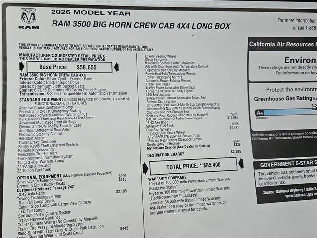 New 2026 RAM 3500 Big Horn AWD/4WD image 18