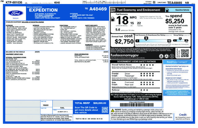 New 2026 Ford Expedition Platinum w/ Stealth Performance Package AWD/4WD image 10