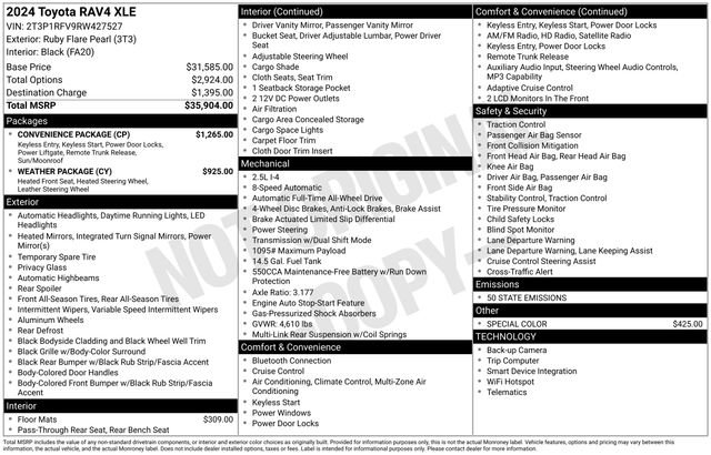 Used 2024 Toyota RAV4 XLE w/ Convenience Package image 29